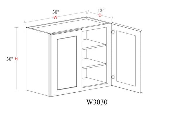 Wall Cabinet - 30"W x 30"H x 12"D