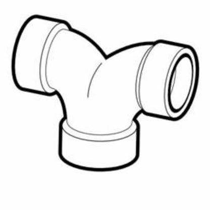DWV Double 90 deg Elbow, 3 in, Hub, ABS