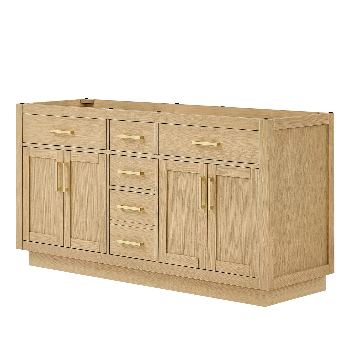 Beckett Double Bathroom Vanity with Toe Kick - 65W x 34.25H x 21.5D