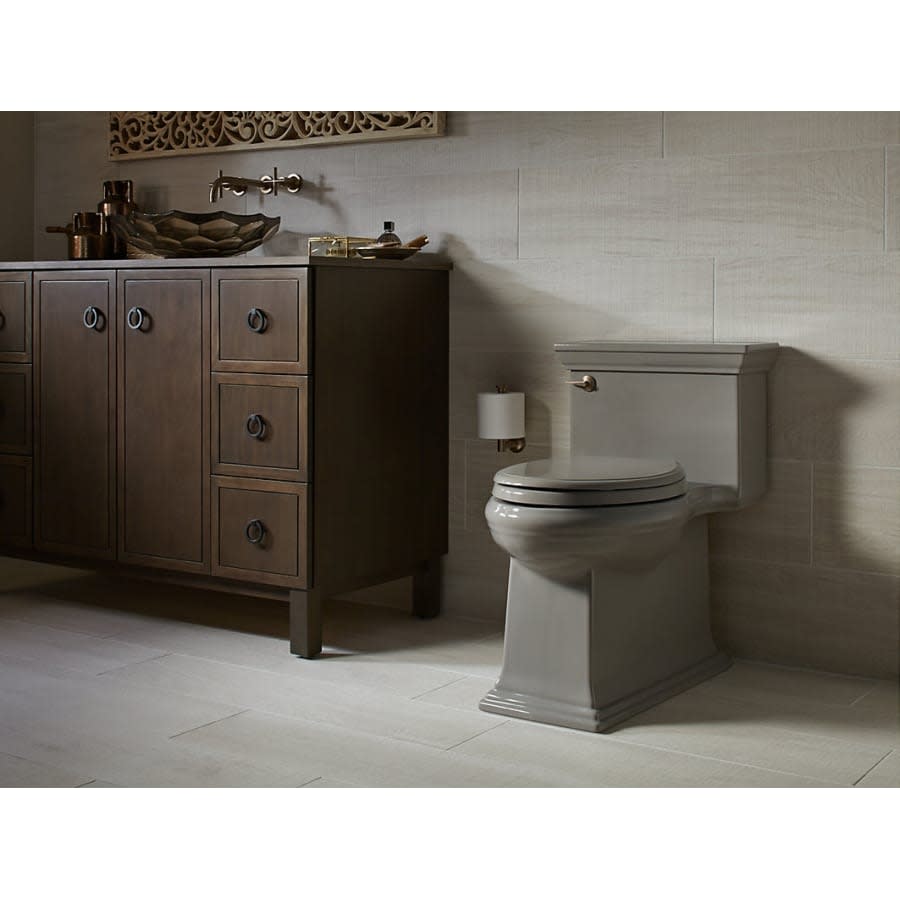 Memoirs 1.28 GPF Compact Elongated One-Piece Comfort Height Toilet with AquaPiston and Glenbury Quiet-Close Seat Included