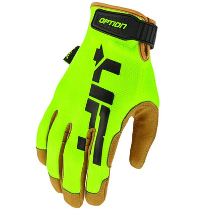 Pro Series OPTION Glove, HiViz, Synthetic Leather with Air Mesh L