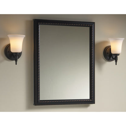 20" x 26" Single Door Reversible Hinge Framed Mirrored Medicine Cabinet with Oil Rubbed Bronze Finish