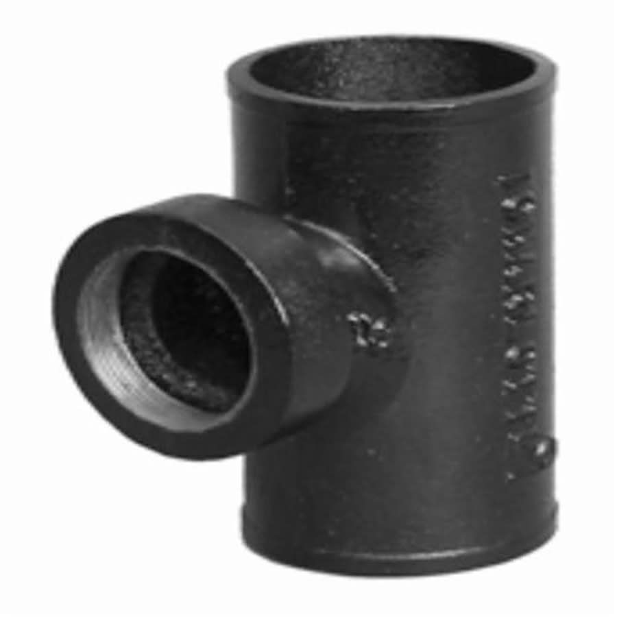 Sanitary Tee, 2 x 1-1/2 in, No Hub x FNPT, Cast Iron