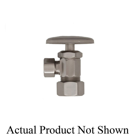 Multi Turn Angle Stop, 5/8 x 3/8 in, Comp, Nickel