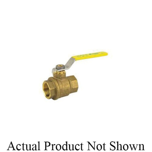 2-Piece Ball Valve, 1-1/2 in, FNPT, Full Port, Brass Ball, Brass