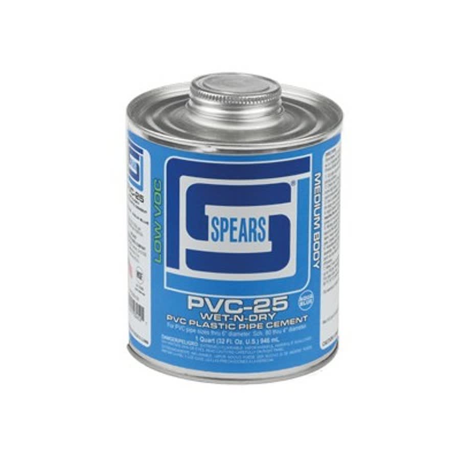 PVC-25 Medium Body Cement, 1 qt, Aqua Blue, For PVC