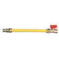 Gas Flex with Ball Valve, 3/8 in ID, 1/2 in, MNPT x FNPT, 48 in L