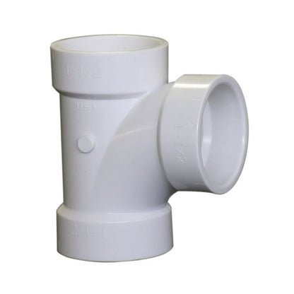 Sanitary Tee, 3 x 1-1/2 in, Hub, DWV, PVC