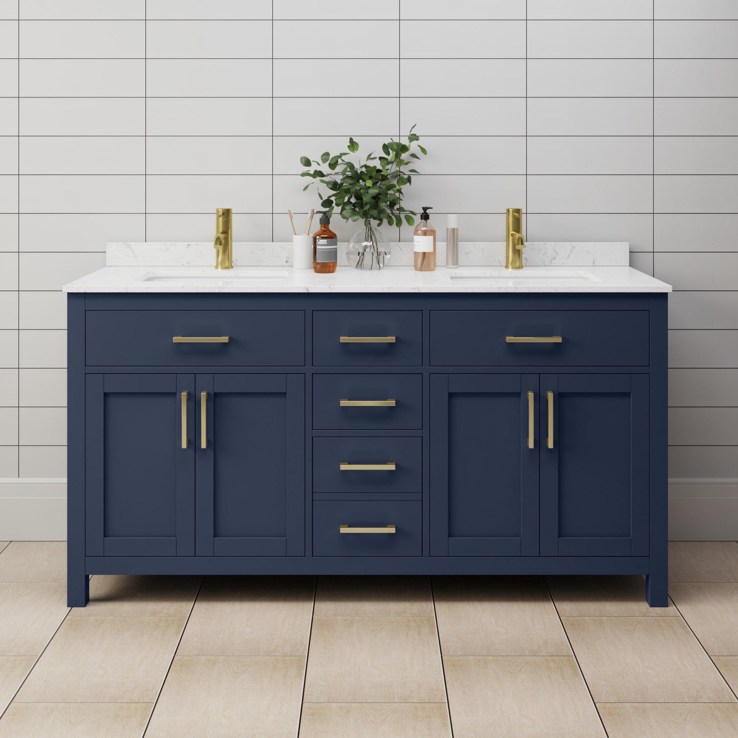 Beckett Double Bathroom Vanity - 66W x 35H x 22D