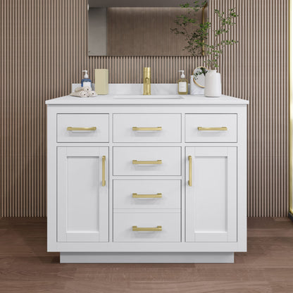 Beckett Single Bathroom Vanity with Toe Kick - 42W x 35H x 22D