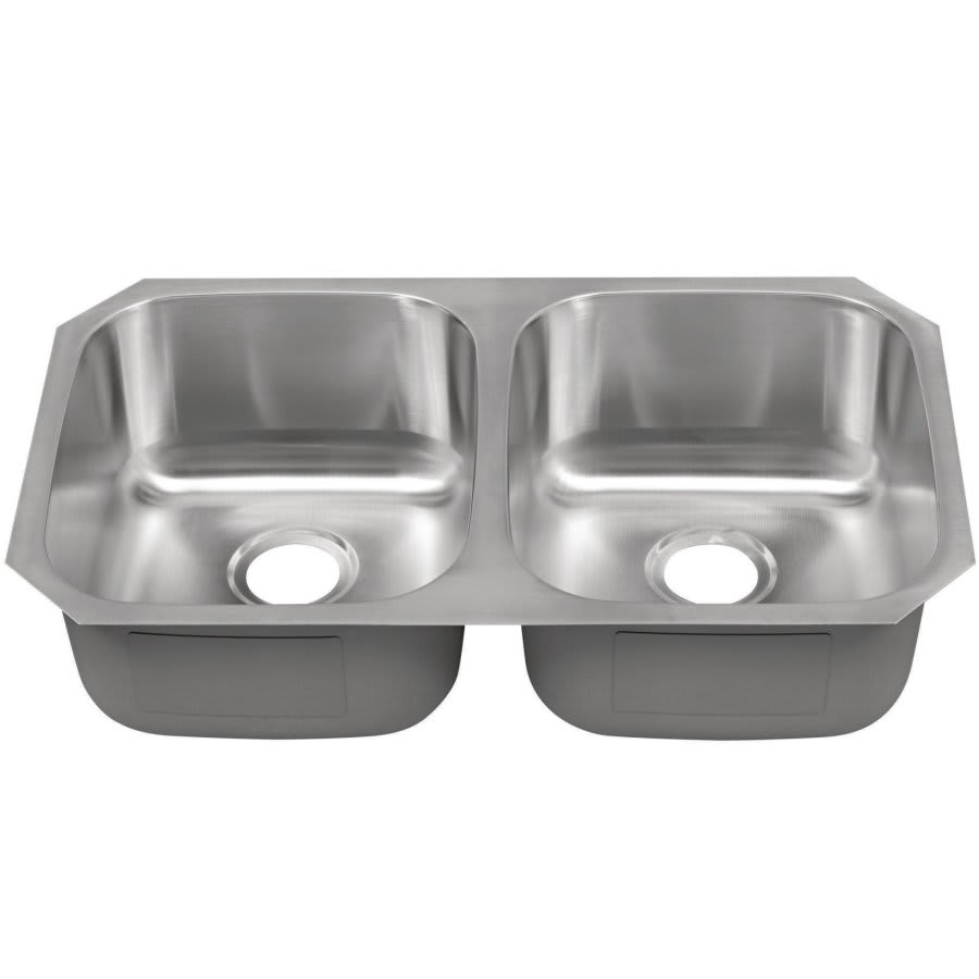 Single Bowl Kitchen Sink, Under Mount, 32-3/8 x 18-1/8 in, 9 in Bowl Depth, 16 ga Satin Steel, Stainless