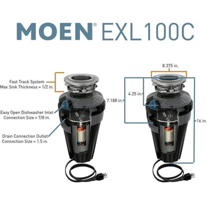 EX Series 1 HP Continuous Garbage Disposal with Motion Activated Lighting