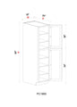 Pantry Cabinet - 18"W x 90"H x 24"D - 1D