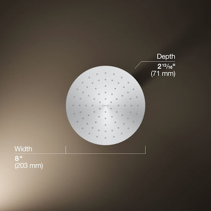 Contemporary Round 8" Single Function 2.5 GPM Rainhead with MasterClean Sprayface and Katalyst Air-Induction Technology
