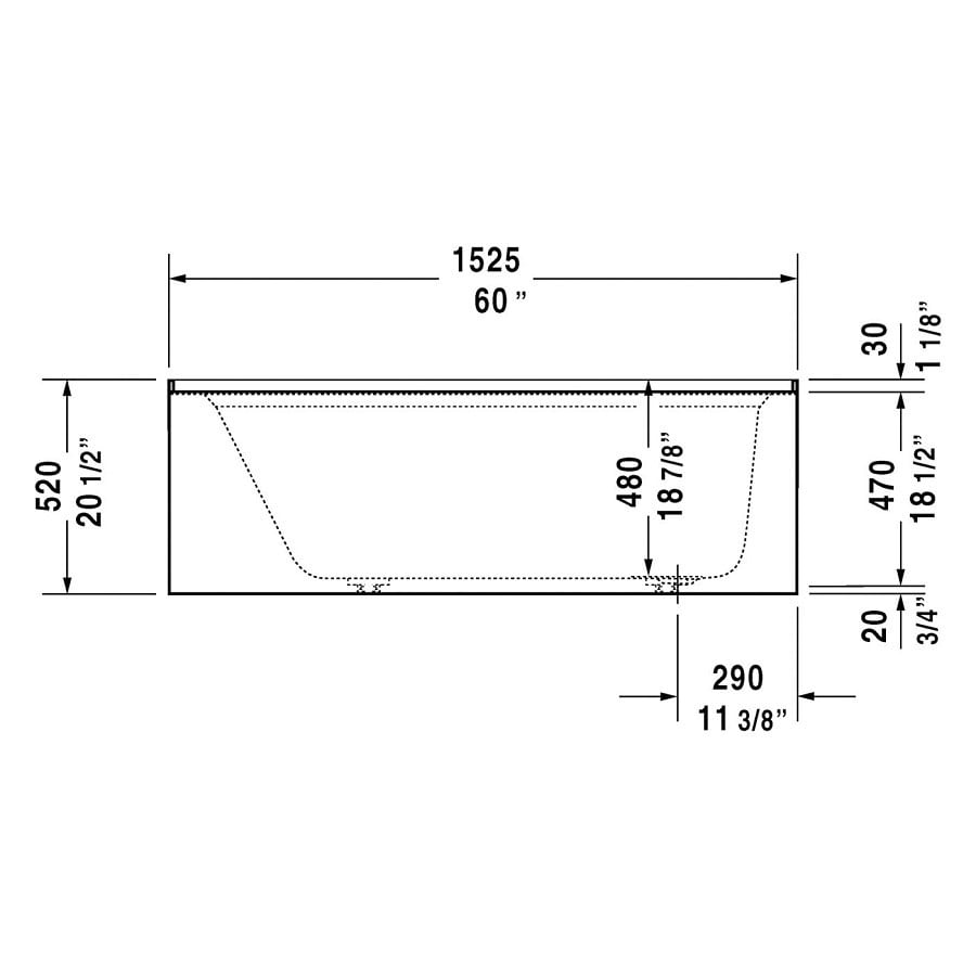 Architec Alcove Tub, 60 x 32 x 19-1/4 in, Right Hand Drain, White