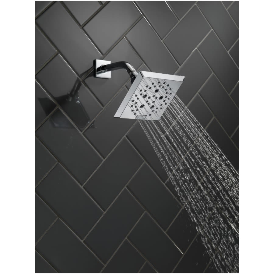 Universal Showering 5-13/16" Square 1.75 GPM Shower Head Full Spray Pattern with Touch Clean and H2Okinetic Technology