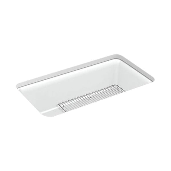 Cairn® Single Bowl Kitchen Sink, Under Mount, 33-1/2 x 18-5/16 in, 9-1/2 in Bowl Depth, Neoroc® Composite, Matte White