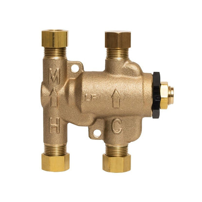 Under Sink Guardian® USG, Thermostatic Mixing Valve, 3/8 in, Compression, 150 psi, 0.25 gpm, Brass Body