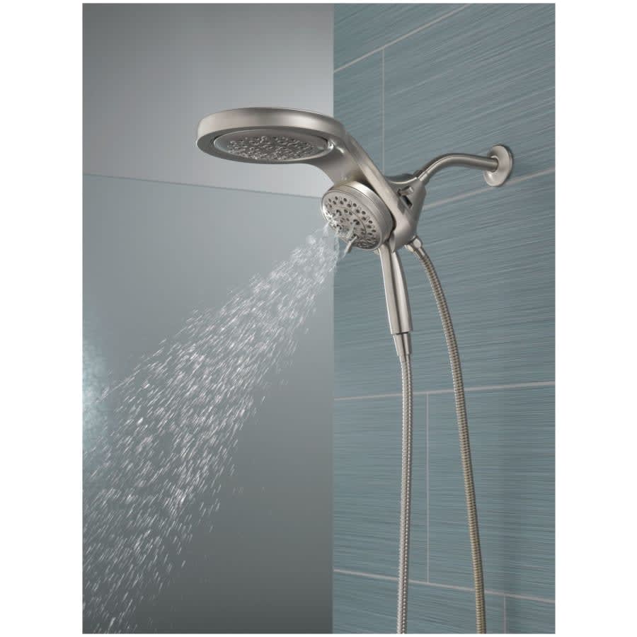 Universal Showering Round 2.5 GPM Multi Function 2-in1 In2ition Shower Head and Hand Shower with Touch Clean, H2Okinetic and MagnaTite Technology