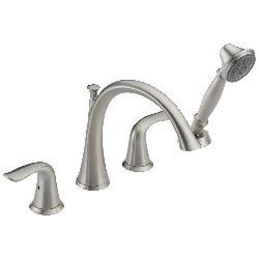 Lahara® Tub Faucet Trim With Handshower, ADA, Deck Mount, Stainless