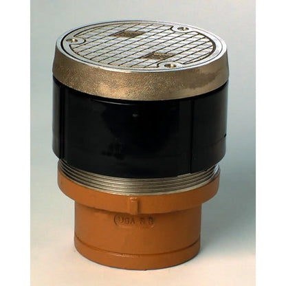 Cleanout With Top, 4 in Outlet, No Hub, 5-3/4 in Cover, Round, Nickel Bronze