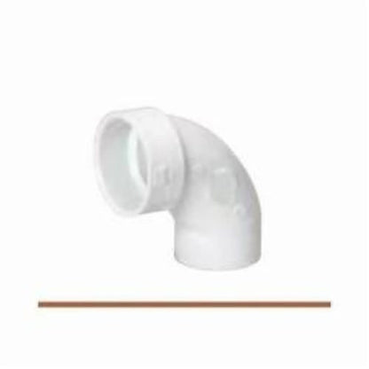 Street 90 deg Elbow, 1-1/2 in, Spigot x Hub, DWV, PVC