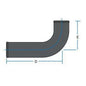 Extended 1/4 Bend, 3 in, No Hub, Cast Iron