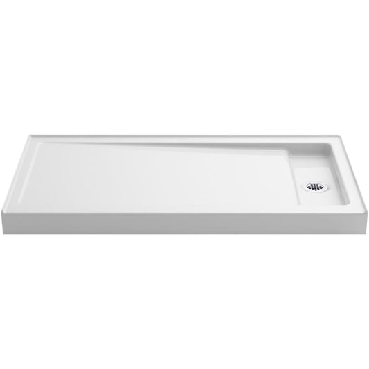 Bellwether 60" x 32" Single Threshold Shower Base with Recessed Center Right Drain