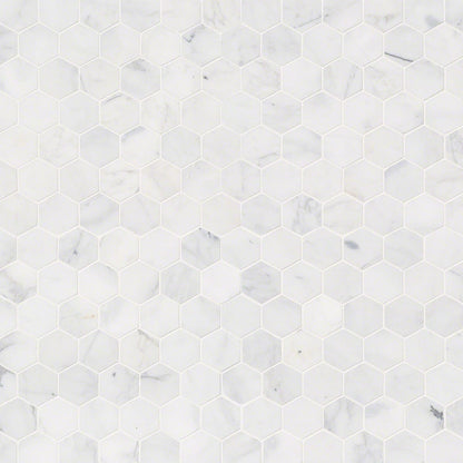 Calacatta Cressa 2” Hexagon Mosaic Tile