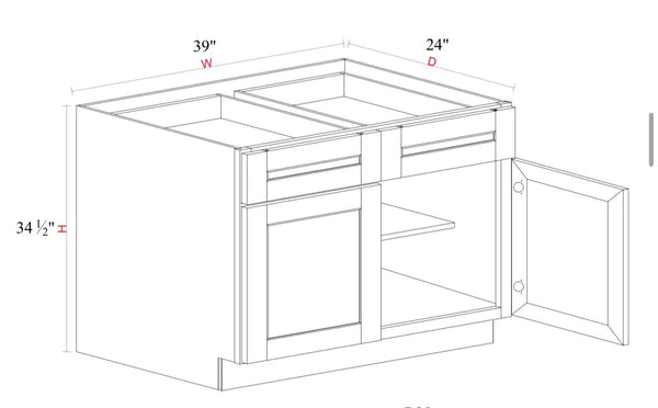 Base Cabinet - 36"W x 34- 1/2"H x 24"D