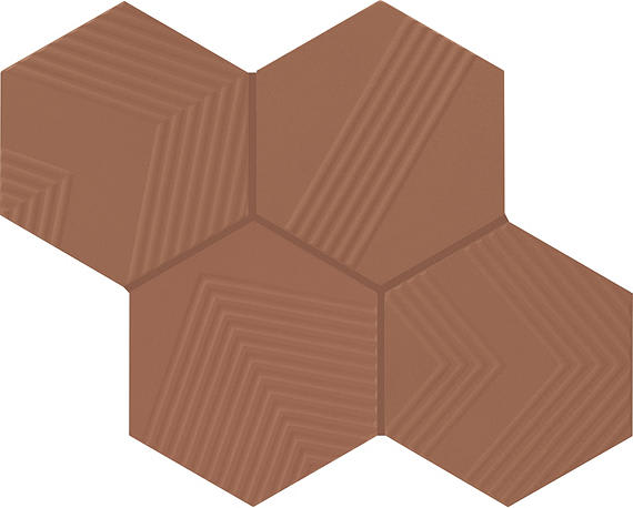 Rhyme and Reason Warm Terracotta Square, Ripple Mix 6X6 Matte