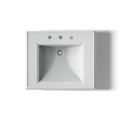 Memoirs Classic 27" Fireclay Pedestal Bathroom Sink with 3 Holes Drilled and Overflow