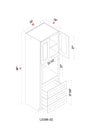 Oven Pantry Cabinet- 33"W x 96"H x 24"D - 2D, 3DRW