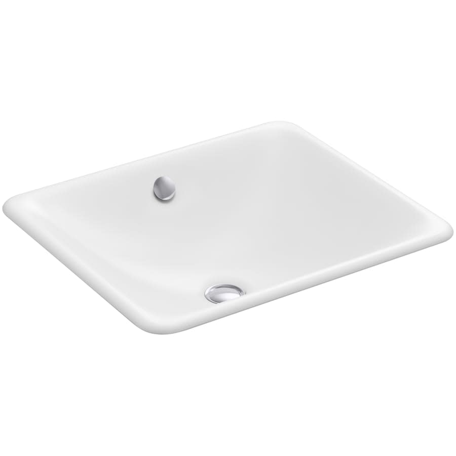 Iron Plains 18-9/16" Drop In Enameled Cast Iron Bathroom Sink with Overflow