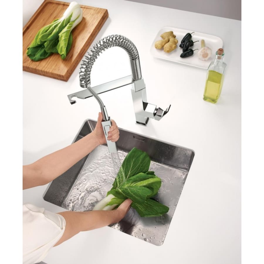 Eurocube Pre-Rinse Kitchen Faucet with 2-Function Toggle Sprayer