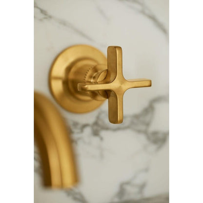 Castia™ by Studio McGee Wall Mount Lavatory Faucet, ADA, 2 Handle, 3-Hole, 1.2 gpm, Vibrant Brushed Moderne Brass