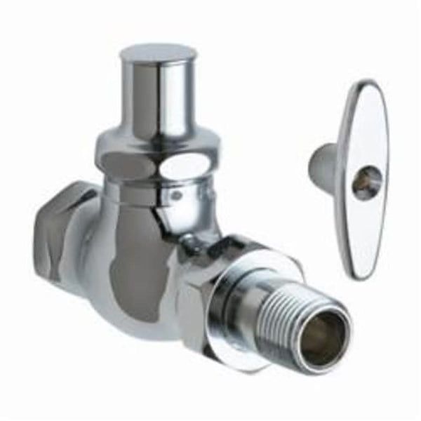 Multi Turn Straight Stop, Loose Key, 1/2 in, FNPT x MNPT, Chrome