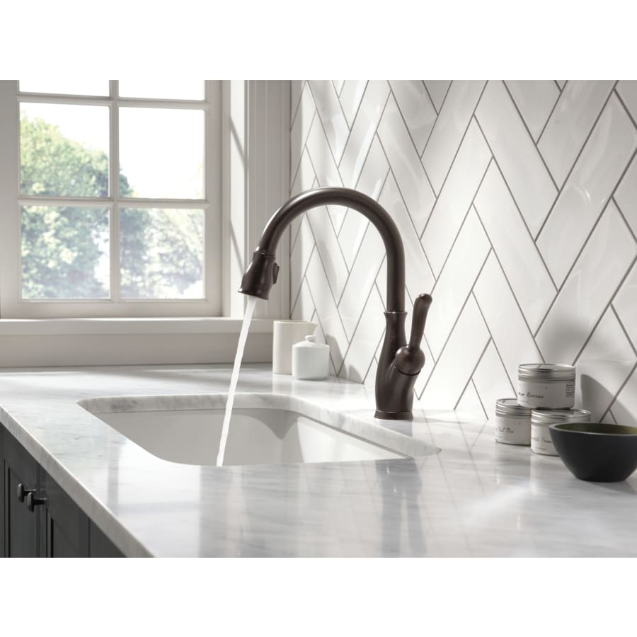 Leland Pull-Down Kitchen Faucet with Magnetic Docking Spray Head and ShieldSpray - Includes Lifetime Warranty