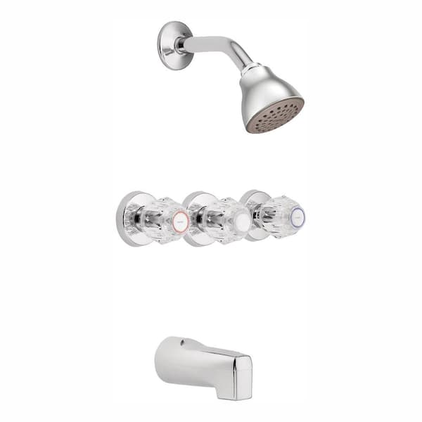 MOEN Chateau 3-Handle 1-Spray Tub and Shower Faucet in Chrome (Valve Included) 2995EP
