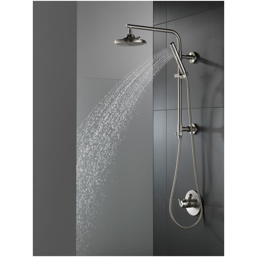 Emerge 18" Round Shower Column with Hose and Integrated Diverter - Less Shower Head and Hand Shower