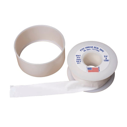 Teflon Tape, 3/4 in W, 1296 in L, White