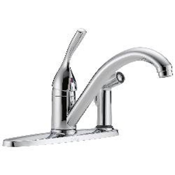 Classic Kitchen Faucet, Deck Mount, ADA, 1 Lever Handle, 3-Hole, Chrome