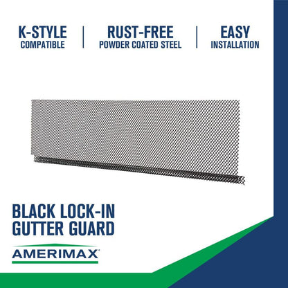 Lock-In 3 ft. Black Metal Mesh Gutter Guard