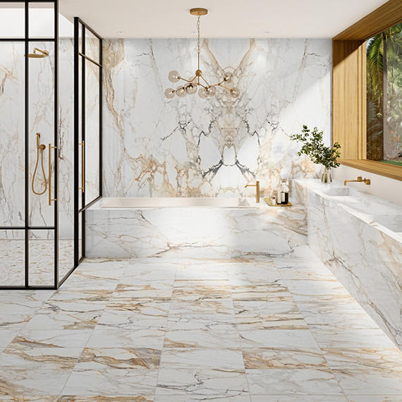 Panoramic Duet Calacatta Topaz Rectangle 12X24 Polished
