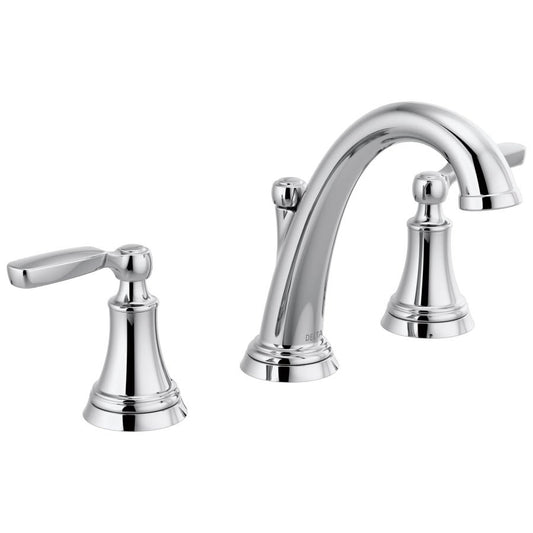 Woodhurst® Widespread Lavatory Faucet, ADA, 2 Handle, 3-Hole, 1.2 gpm, Chrome