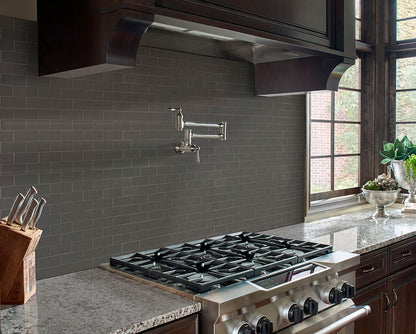 Metallic Gray Subway Tile 2x4