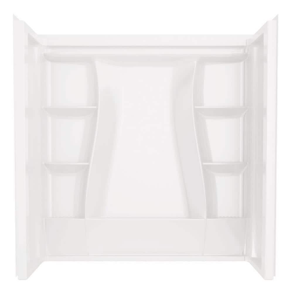 Classic 500 60 in. x 30 in. Alcove Right Drain Bathtub and Wall Surrounds in High Gloss White