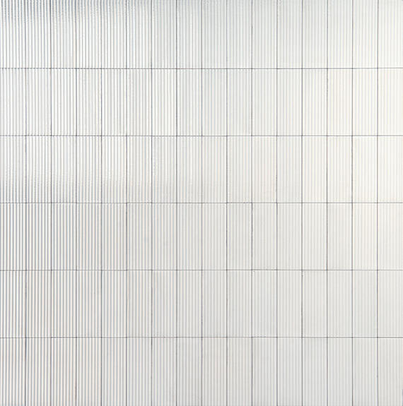 Rice Bianco Structure Rectangle, Raked 3X8 Glossy