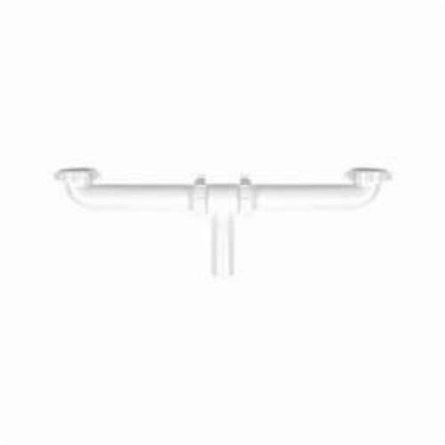 Continuous Waste, Center Outlet, 1-1/2 in, Polypropylene, White