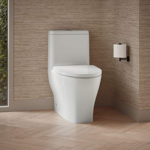 Reach 0.8 / 1.28 GPF Dual Flush One Piece Elongated Toilet with Actuator Flush - Seat Included